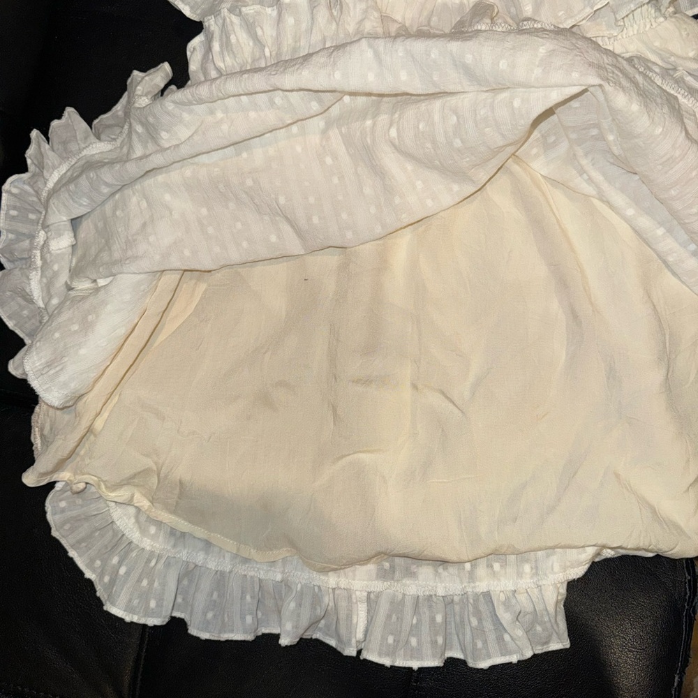 White Ruffle Off-Shoulder Mini Dress - Picture 2 of 3
